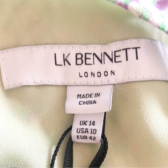 L.K. Bennett Elowen Lilac and Green Animal Print Midi Dress - Picture 15 of 16